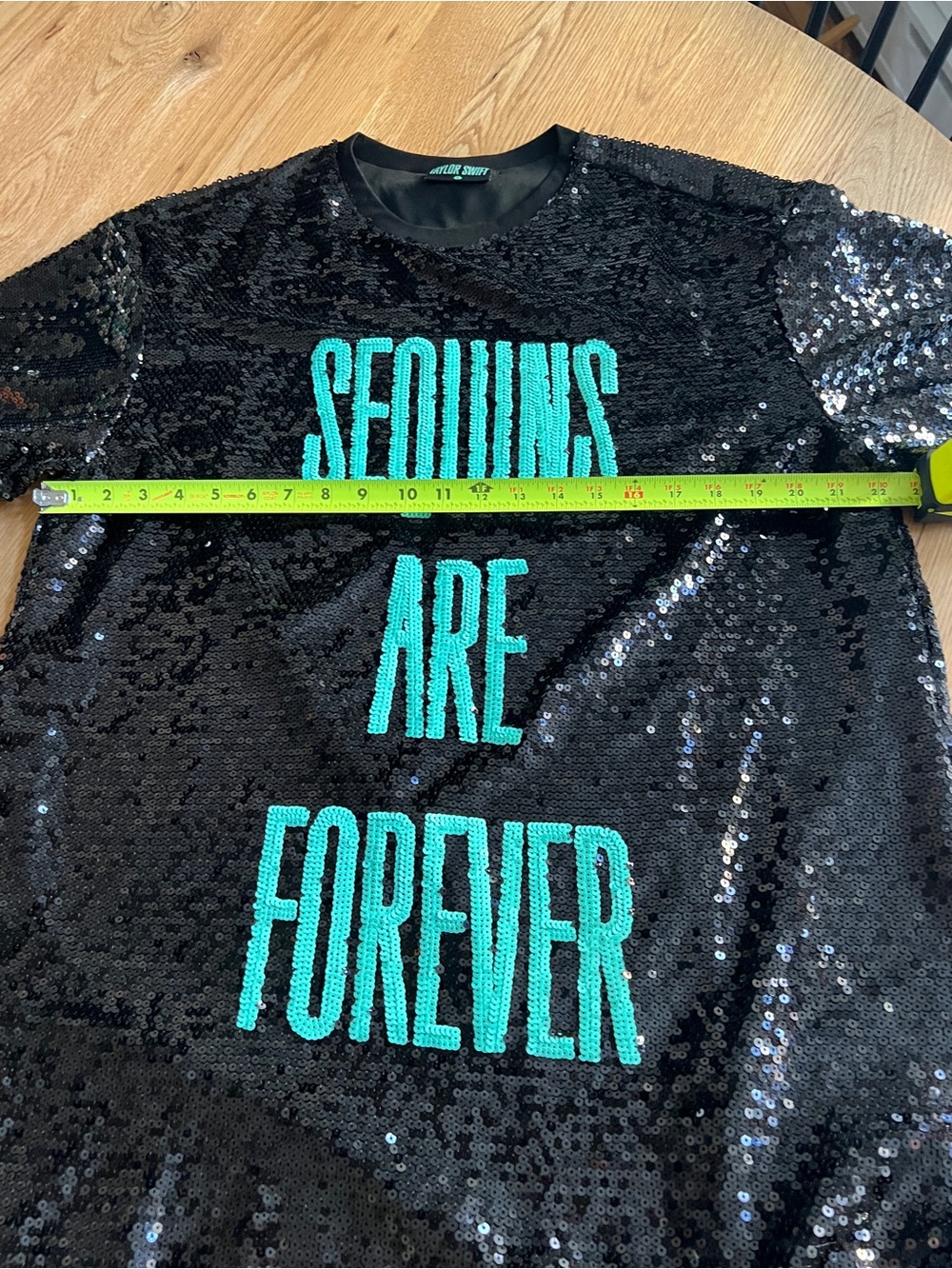 TAYLOR SWIFT SEQUINS ARE FOREVER MERCH TEE DRESS, SIZE L. - Picture 11 of 15